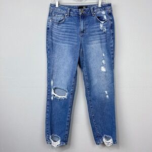 1822‎ Denim Distressed Jeans Womens 8 Blue Ripped Raw Hem Grunge Boho Cowgirl